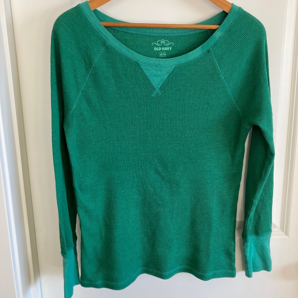 GAP Cotton Flannel Gem Green Comfy Long Sleeve Shirt Sz Medium fits smaller